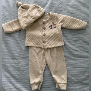 Le Top Cream Quilted Kids Matching Set